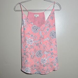 LOFT Large Floral V Neck Sleeveless‎ Career Top